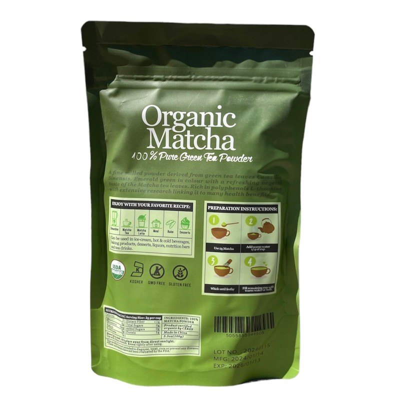 MIDNIGHT MANTRA Ceremonial Grade Matcha Green Tea Powder, USDA Certified