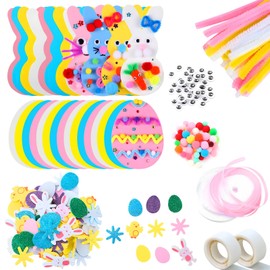 Easter Bunny Egg Craft Kit - Easter Creative Egg and Bunny Foam Stickers, Party Stickers Decorations for Kids Crafts, Fun Craft Accessories for Kids Party DIY Favors Supplies