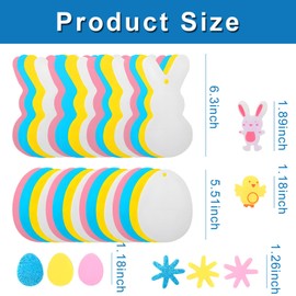 Easter Bunny Egg Craft Kit - Easter Creative Egg and Bunny Foam Stickers, Party Stickers Decorations for Kids Crafts, Fun Craft Accessories for Kids Party DIY Favors Supplies