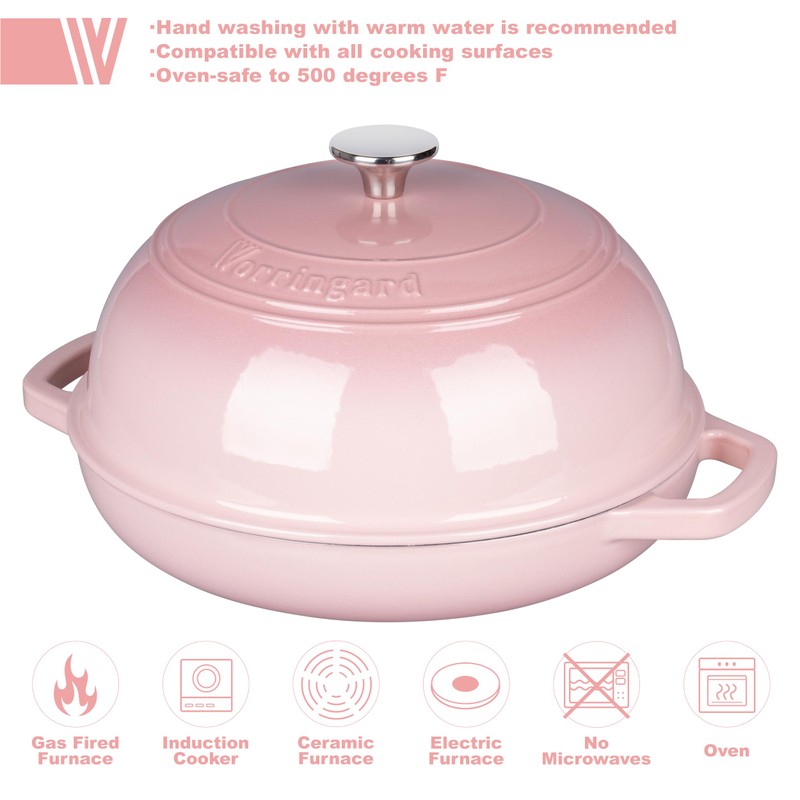 VORRINGARD Enameled Cast Iron Dutch Oven Pot with Lid, Bread