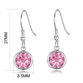 Philip Jones Pink Crystal Drop Earrings Created with Zircondia® Crystals