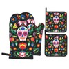 Colorful Rainbow Glitter Oven Mitts and Pot Holders Set of