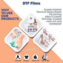 Cisinks Premium DTF Transfer Film 13"x19" - A3 plus Hot/Cold Peel 100 Sheets Matte Clear PreTreat PET Heat Transfer Paper for DIY Direct Print on All Fabric and Colors T-Shirts Textile