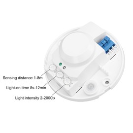 Motion Sensor Ceiling Switch, 360 Degree Motion Detector with Adjustable Delay Off Time, LED Indicator Light, Radar Principle Detection for Indoor Ceiling Mount,95x42mm/3.7x1.7inch