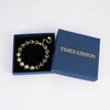 TIMEFASHION 4mm Heart Moissanite Lin Bracelet for Women (Gold)