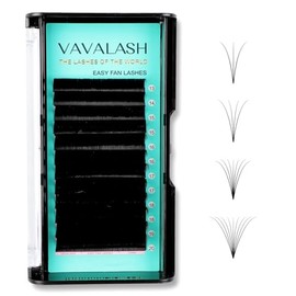 VAVALASH Eyelash Extension Supplies B Curl 0.07 Rapid Volume Lash Extensions Easy Fan 3D 4D 5D 6D 7D 10D Automatic Blooming Flower Lashes Self Fanning Lashes Russian Volume Individual Lashes B-0.07,20-25mm