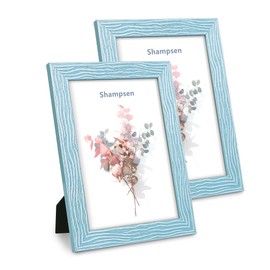 Picture Frames 5x7 Blue Picture Frames Set of 2 for Wall and Tabletop Home Decor Gift for Birthday, Anniversary, Mother's Day
