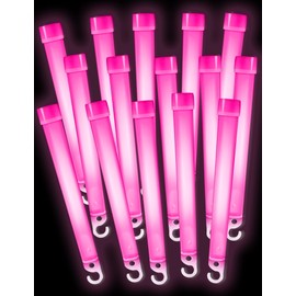 Orerered Glow Sticks 15 Pack Light Sticks Party Packs with 14 Hours Duration for Bonfire Night Party Decorations Festivals Glowsticks Halloween Stocking Stuffers Camping (Pink)