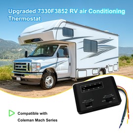 Upgraded 7330F3852 RV air Conditioning Thermostat Single Stage Heating/Cooling Control Compatible with Coleman Mach 3，3 Plus，Mach 8，8 Polar Cub，Mach 15，1 Power Saver，III Power Saver，Roughneck Series