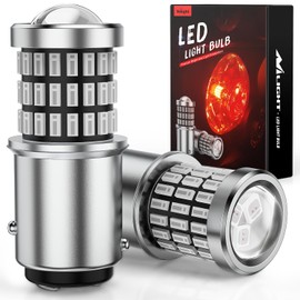 Nilight 1157 LED Bulb 2PCS 57LED Red 2057 2357 BAY15D 7528 Brake Stop Light Turn Signals Light Tail Light with Projector Replacement for Trucks Cars Motorcycles