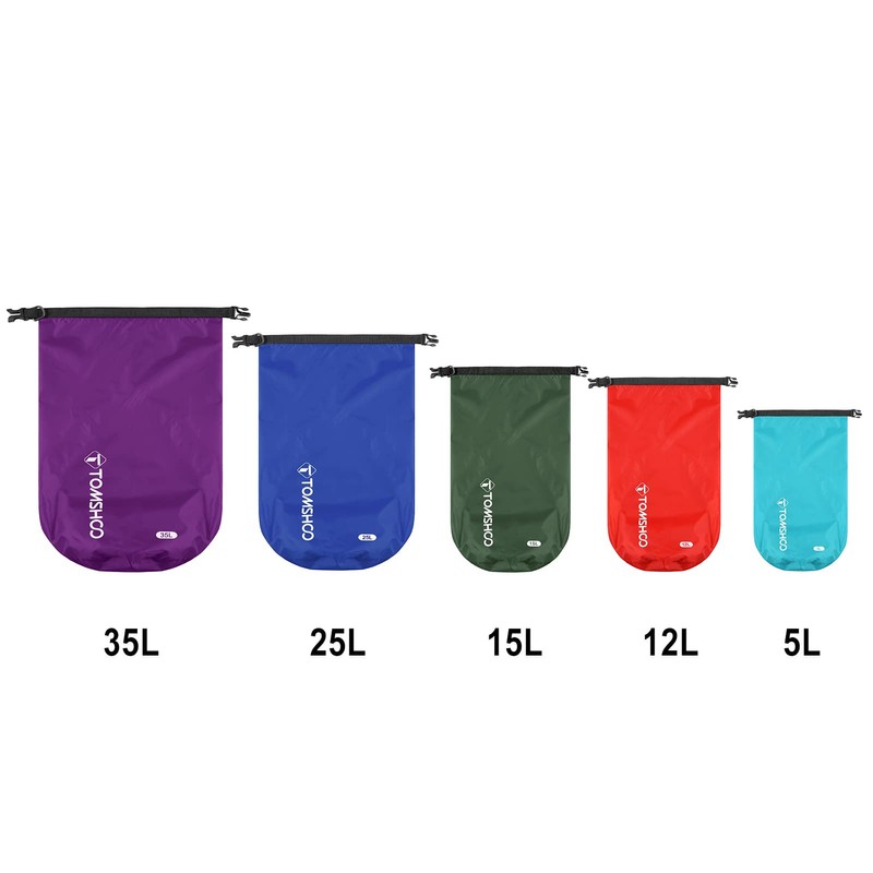 CHUSHEN Waterproof Dry Sacks Pack of 5 Lightweight Dry Bags
