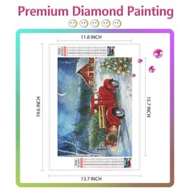 AZQSD Diamond Painting Kits for Adults Beginners Christmas Car Diamond Art Kit AB Diamond Painting Truck Full Drill Round 5D DIY Winter Home Wall Decor 12x16inch/30x40cm