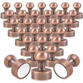 MIN CI Pack of 30 Neodymium Magnets, Strong Magnets Fridge 12 x 16 mm Magnets Hooks Small Magnets for Magnetic Board Brown Mini Magnets Round Whiteboard Magnet Strong Cone Magnets Pin Board for Home