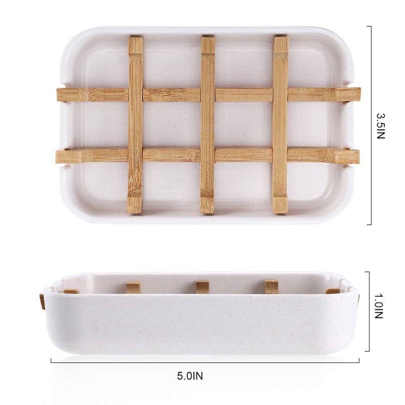 ATDORO 2 Pack Bar Soap Holder Shower, Soap Holder, Bamboo