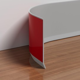 Frantie Flexible Vinyl Baseboard Trim, 4 Inch Peel and Stick Baseboard Molding Trim, Rubber Wall Base Board Moulding Trim for Floor (20 Feet)