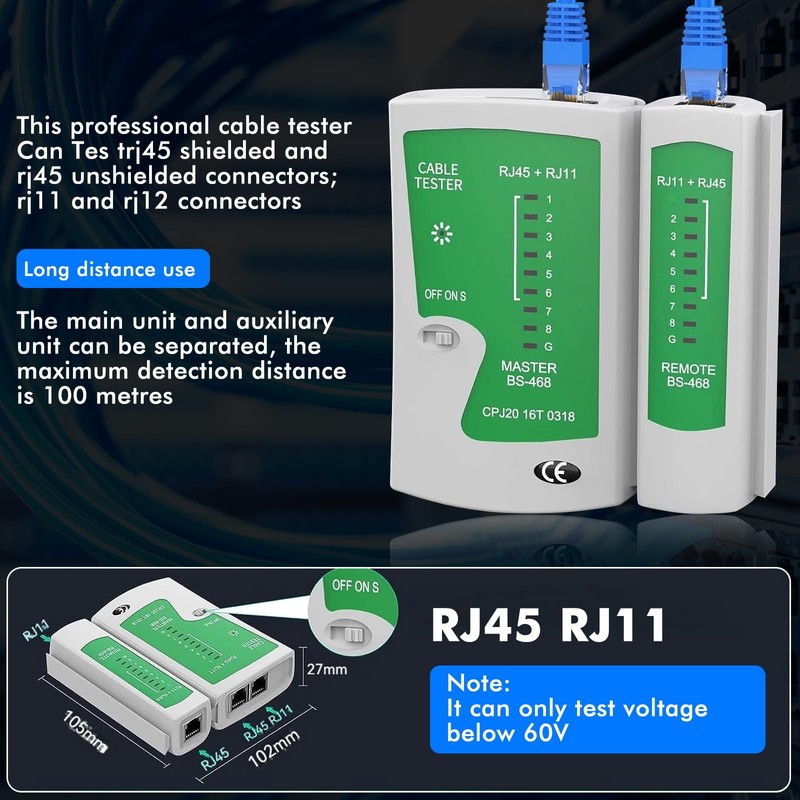 RJ45 Crimp Tool Kit 157PCS, Pass Through Ethernet Crimping Tool,