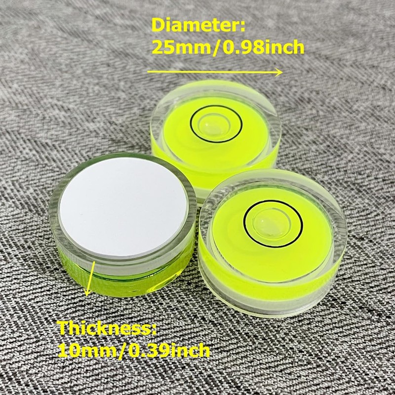 YMGBHNKJLS 4Pcs Small Circular Bubble Levels with Double Sided Adhesive