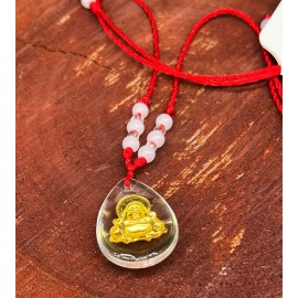 Trend Transparent Fortune Protective Bodhisattva Pendant Red Cord Necklace