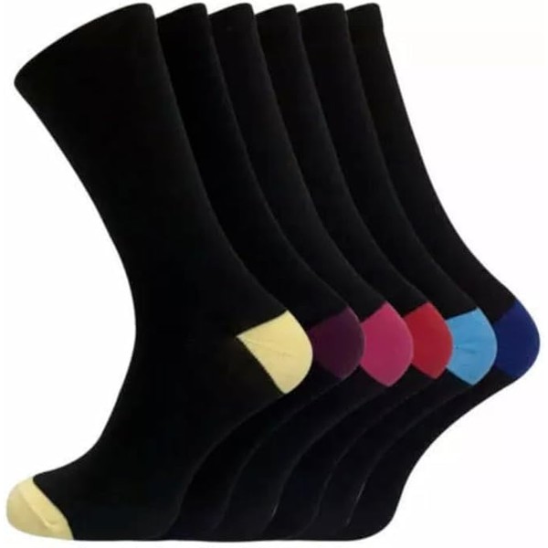 reshmena® 6 Pairs Mens Diabetic Socks Wide Elastic Cotton Socks
