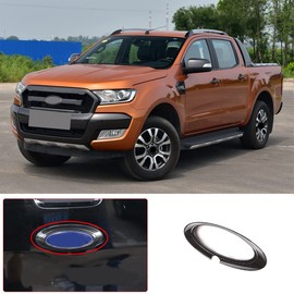 METYOUCAR ABS Car Rear Badge Ring Logo Frame Cover Trim For Ford Ranger 2015-2022 Auto Accessories (Carbon Fiber)