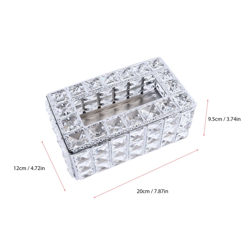 Crystal Tissue Dispenser Elegant Crystal Napkin Holder Decorative Facial Tissue