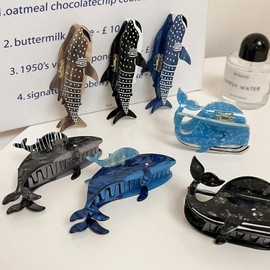 Blue Shark Whale Claw Clips,Unique Ocean Animal Hair Clips,Cellulose Acetate Big Hair Clips, Cute Fashion Nonslip Hairpin Catch,Hair Accessories for Women Girls Thick and Thin Hair,Hair Claws