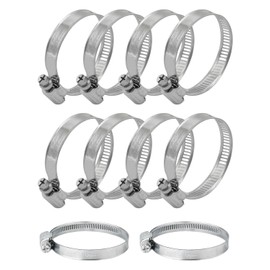 KGDUYC Pack of 10 Ring Hose Clamps 10-16 mm, 304 Stainless Steel Adjustable Hose Clamps, Hose Clamps, Rustproof, for Petrol Hoses, Diesel Pipes, Water Pipes, Domestic Gas Lines