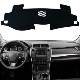 KEEGTBOX Cubierta para tapete de salpicadero para consola central interior personalizada compatible con Toyota Camry Sedan 2012 2013 2014 2015 2016 2017, accesorios para alfombrillas de salpicadero (borde negro)