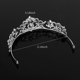 Amariver Silver Wedding Crown Crystal Tiara for Women Queen Crowns Princess Headband Silver Rhinestones Tiaras for Bride Sparkle Hair Accessories for Birthday Prom Pageant Party