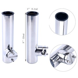Amarine Made 4Pcs Lower Clamp Fishing Pole Rod Holder for Boat, Stainless Clamp on Fishing Rod Holder for Rails 7/8" to 1"