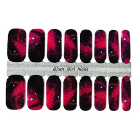 Glam Girl Nails Pink Galaxy Nail polish strips / Nail Wraps / Nail Stickers