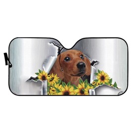 Dog Dachshund Print Car Windshield Shades for Front Window Cute Sun Shade for Car Window Front Windshield Sun Shades for Vehicle Windows
