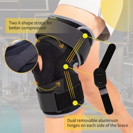 BraceUP Kniebandage mit Gelenkstütze bei Knieschmerzen - Maximale Unterstützung und Komfort bei ACL/PCL-Verletzungen, Meniskusrisse, Arthritis (L/XL)