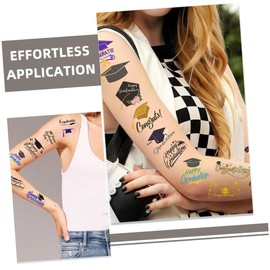 Baluue 6sheets Graduation Theme Temporary Stickers of Body Decals for Parties Unique Designs for All Ages for Celebrating Graduates Fun and Style