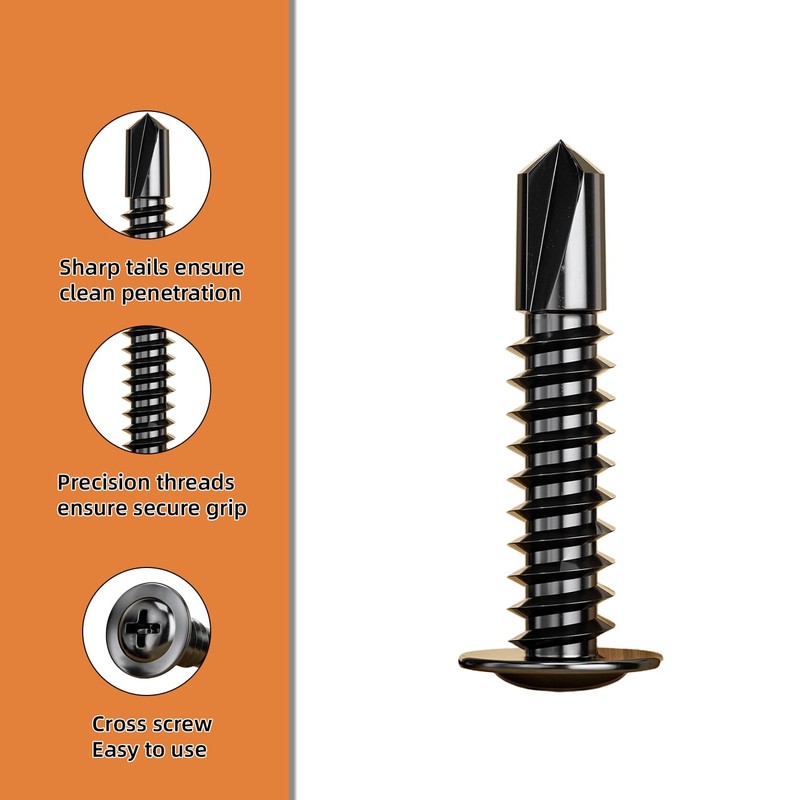 50Pcs Wafer Head Self Tapping Screws,M4.2x38mm Self Drilling Screws for