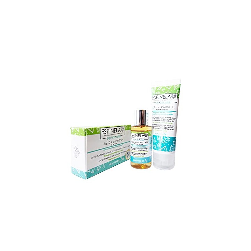 Kit bye bye acne Espinela con Jabón loción y gel