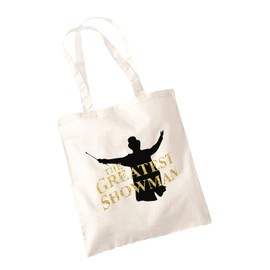 SmartyPants Greatest Showman Tote Bag - Movie Film Musical Circus Inspired Merch Merchandise Gifts Present Idea Kids Adults Birthday Christmas Cotton Shopper Gift Accessories (Natural Prime)