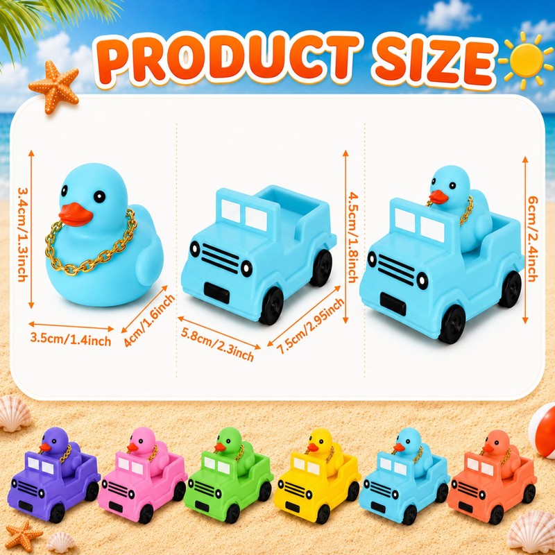 HyDren 72 Pcs Rubber Ducks, 36 Squeaky Cruise Ducks with
