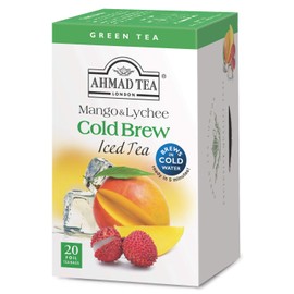Ahmad Tea Cold Brew Mango & Lychee Black Tea, 20 Foil Teabags (Pack of 6)