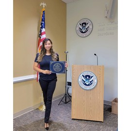 U.S. Citizenship and Naturalization Certificate Holder. Gold American Eagle logo 'Certificate of Citizenship', Padded with cover