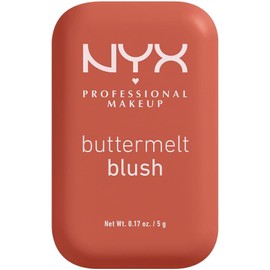 NYX Professional Makeup Buttermelt Blush, rubor en polvo de alta pigmentación, fórmula vegana, manteca de mango, almendra y karité, acabado suave hasta por 12H, 5g – Tono Feeling Butta (Rosa oscuro)