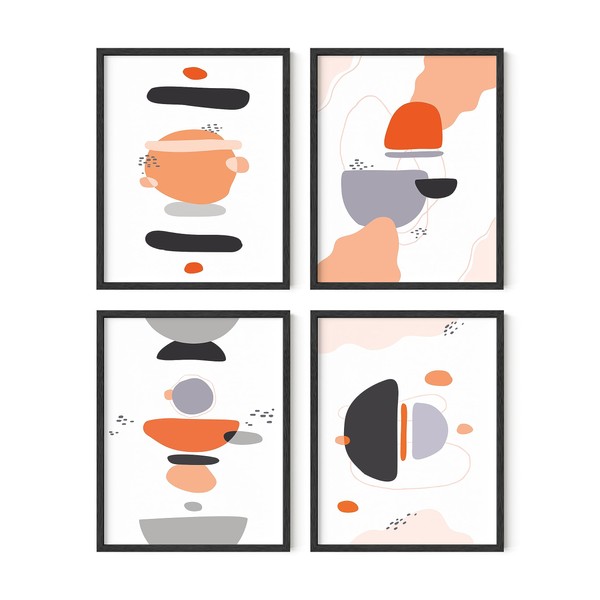 Haus and Hues Minimal Abstract Art Posters - Set of