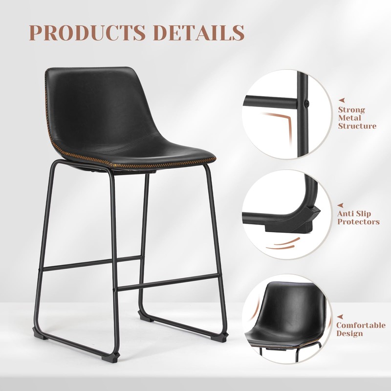 Sweetcrispy Counter Height Bar Stools Set of 2, 30 inch