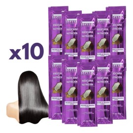 10 Mascarillas Con Aceite Coco Y Almendras Issue, Cabello