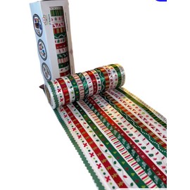 JP Ribbons Set #2-16 Rolls 3/8" Beautiful Satin Christmas Ribbons for Gift Wrapping- 48 Yar