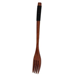Haowecib Wooden Forks, Set of 1, 22.5cm, Natural Wood