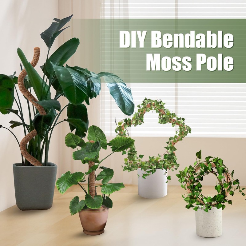 Handmade Coco Coir Moss Pole - 48 Inch Bendable Sticks