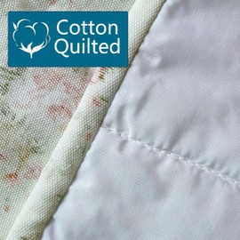 Vepping Lude Pattened Armchair Cover Replacement with Quilted Lining, Fits IKEA Poäng Armchair, 100% Cotton, Cushion not Included (Blooming Haven-Cream, Chair Type 1)