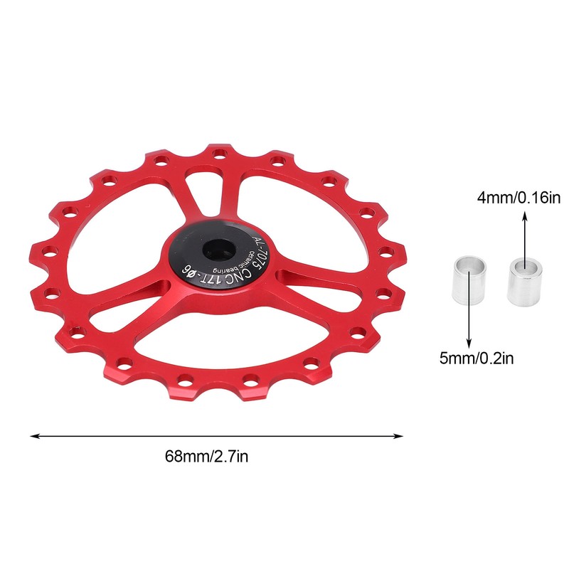 MEIJUN 17T Ceramic Rear Derailleur Guide Wheel Aluminum Alloy Rear