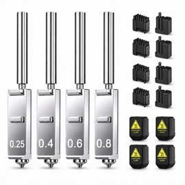 HIKUDIY 4PCS 0.2/0.4/0.6/0.8mm Hardened Steel Nozzles for Kobra S1 Max